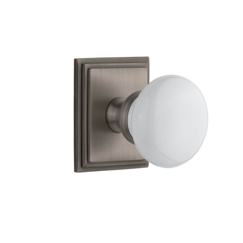 Rosette Grandeur Carré avec bouton Hyde Park, Étain antique
