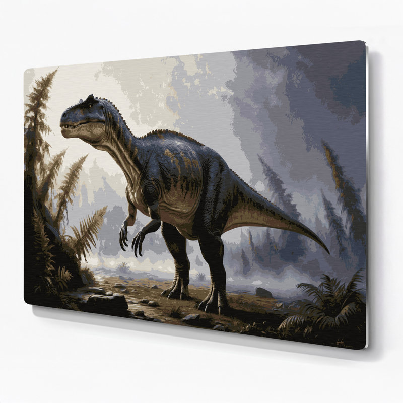 Dinosaure argentinosaurus, art mural en métal noir, H 20 po x l 24 po