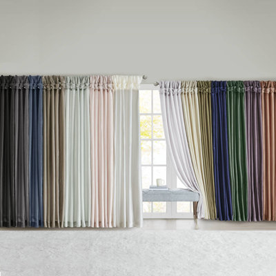 Karlita Faux Silk Room Darkening Twist Tab Single Curtain Panel