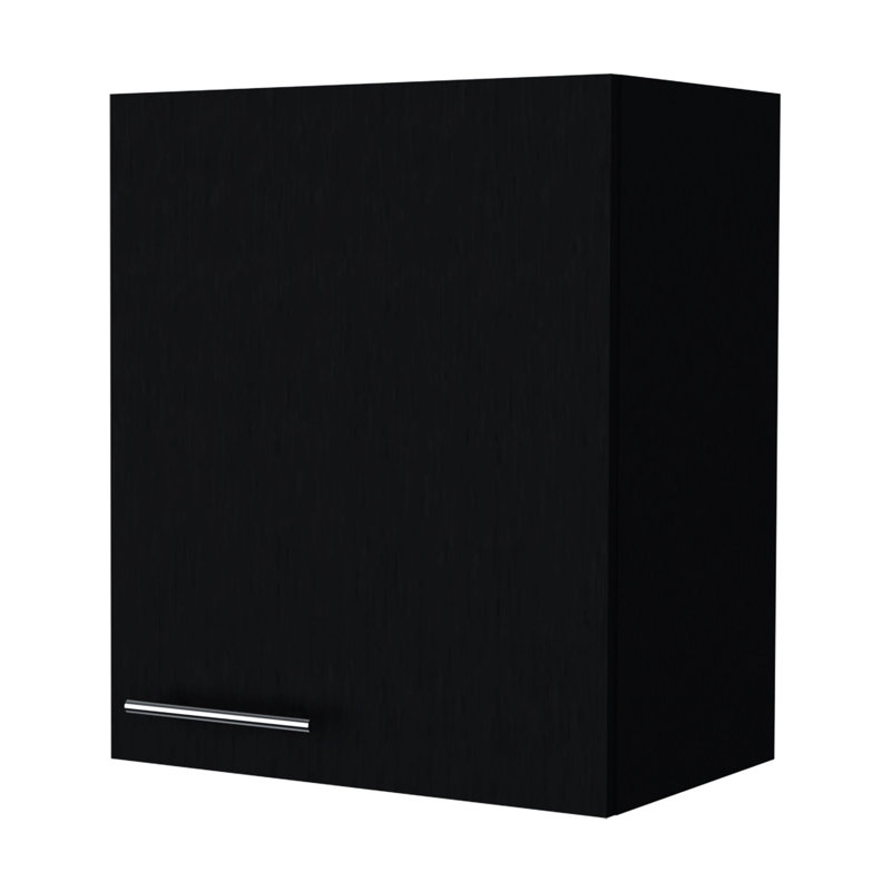 Armoire murale noire à 1 porte pour l'organisation de la salle de bain - Petites cuisines au design peu encombrant faciles à assembler