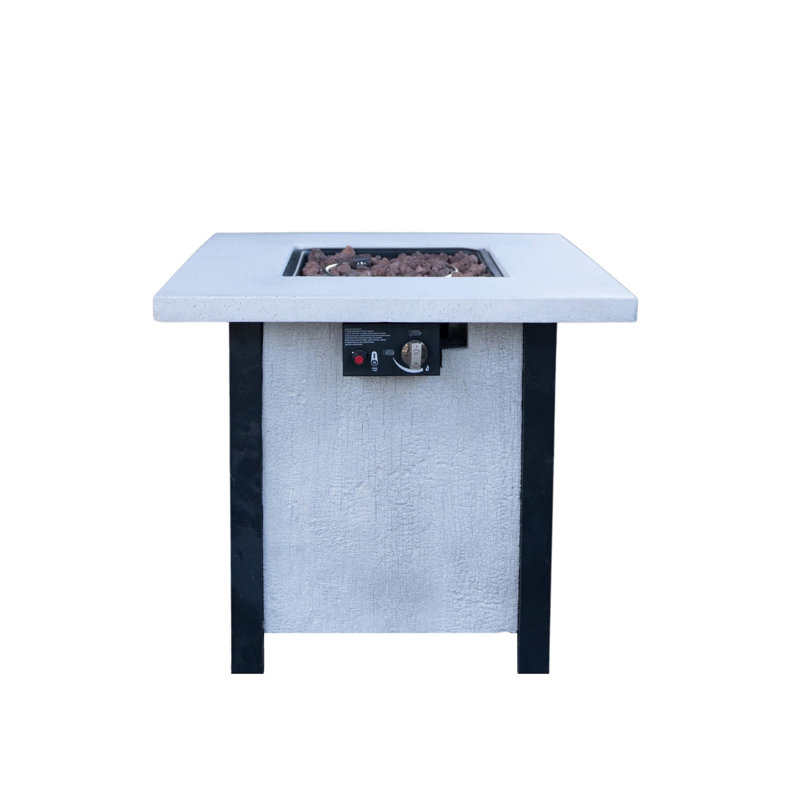 50000btu Outdoor Patio Fire Pit Heater, 25" H, Creamy White, Fiberglass Iron, Stable, Charcoal Grain Appearance Heater , 50000 , And Rust-, Look