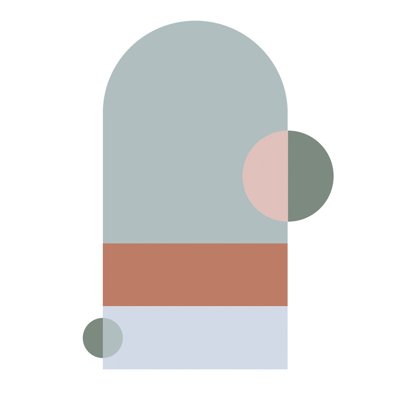 Abstract Shapes Blue Wall Decals