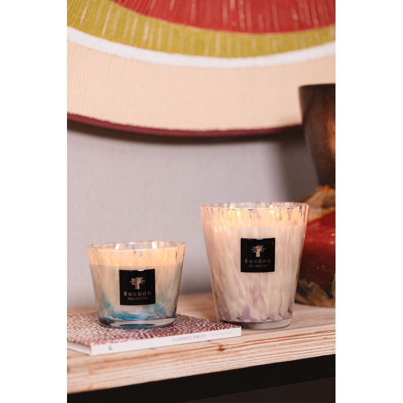 Pearls Sapphire Candle, 3.9" H x 5.07" W x 5.07" D