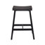 Tabouret de bar en bois massif sans dossier, tabouret de selle avec repose-pieds d'une hauteur de 26 po-611840982-612041684
