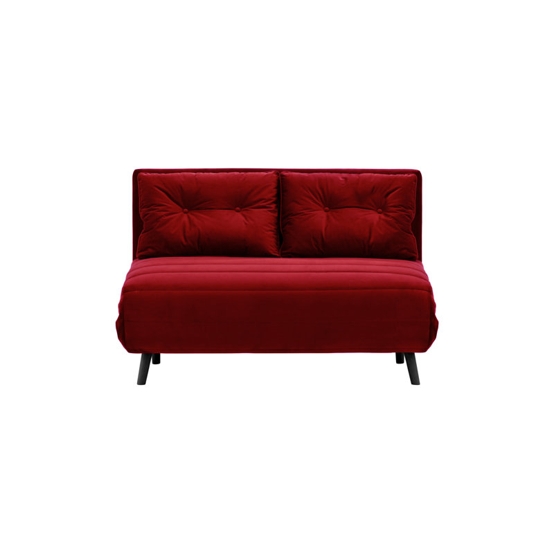 Donald 2 Seater Sofa Bed,  78cm H X 120cm W X 90cm D, Black, Red