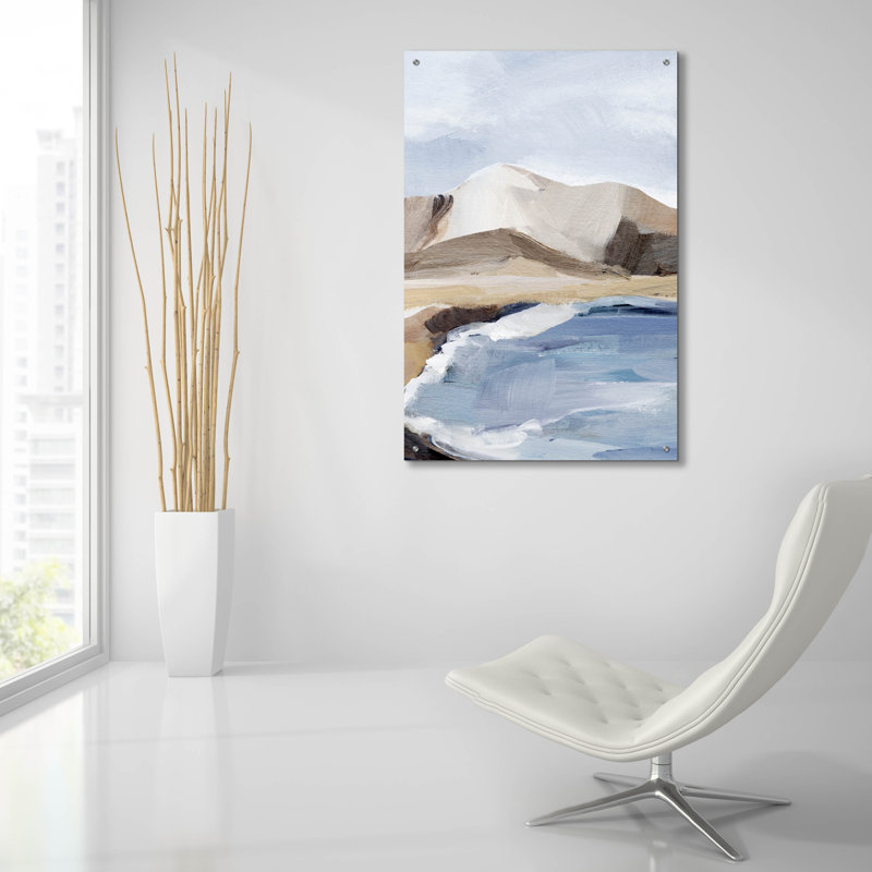  «Calm Blue Coast 2» par Annie Warren, art mural en verre acrylique, 24 po x 36 po, H 36 po x l 24 po