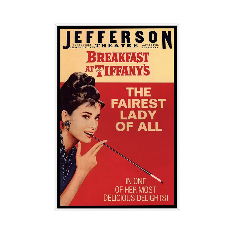Breakfast At Tiffany's Film Poster (Jefferson Theatre Edition) by Radio Days - Print on Canvas, 101.6 cm H x 66.04 cm W