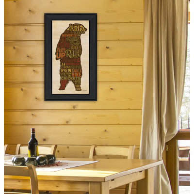 «Cabin Rules», art mural encadré pour le salon, décoration intérieure par Lauren Rader