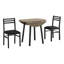 Ensemble de table de salle à manger en métal 3 pièces Beanley, table de salle à manger 35 po avec abattant, 2 chaises pour la cuisine-106592110-106592111