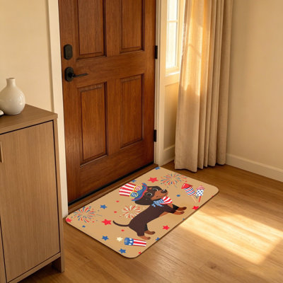Tapis de bienvenue Fourth of Dachshund Firework 20 X 32