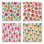 Fresh Veggies Assorted 4 Pack Tumbled Tile Coasters