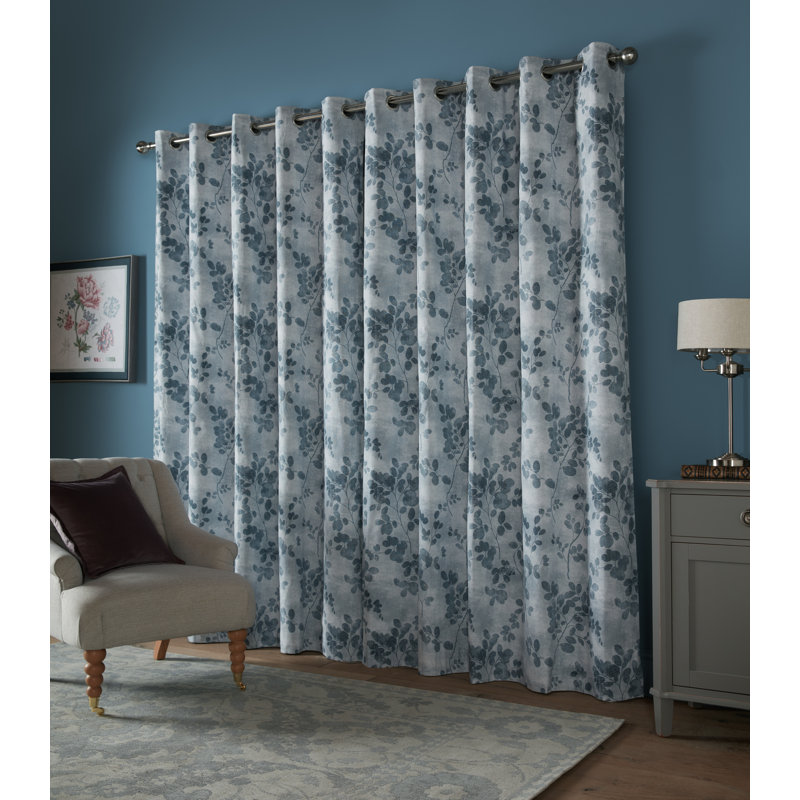 Laura Ashley 100% Cotton Curtain Panel Pair, 64X72