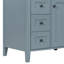 Meuble-lavabo autoportant de 30 po avec lavabo et armoire de rangement bleu-gris
