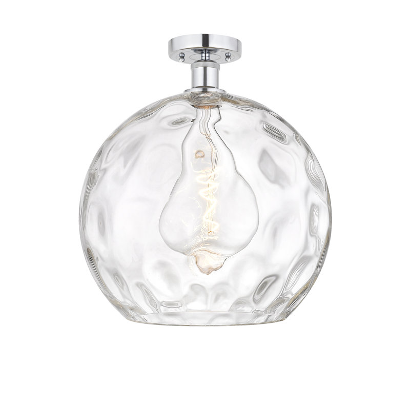 Plafonnier semi-encastré 1 lumière Cindi, H 15,25 po x l 13,75 po x P 13,75 po, Chrome poli