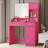 Vanity Desk With Mirror And Led Light Strip; Dressing Table With Large Drawer-1232016702