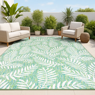 Kelita Nevis Palm Frond Cream/Green Indoor/Outdoor Rug