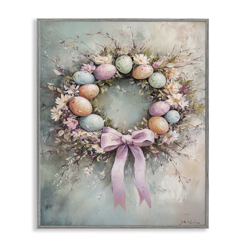 Couronne de œuf de Pâques, art giclée par Franklyn Gregory, H 14 po x l 11 po, Estampe numérique Farmhouse