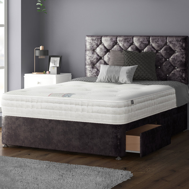 Fall Divan Bed Base, 2 Right Drawers, Single (3'), Amethyst