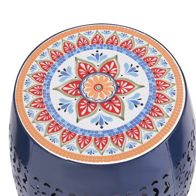 Table d'appoint en mosaïque Boho, Bleu