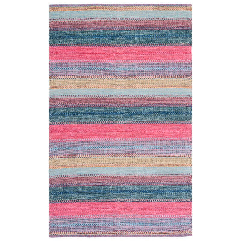 Montauk Flat Weave Cotton Striped Rug, Rectangle 3' x 5'