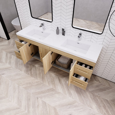Ensemble de meuble-lavabo double mural 70,5 "Bensley
