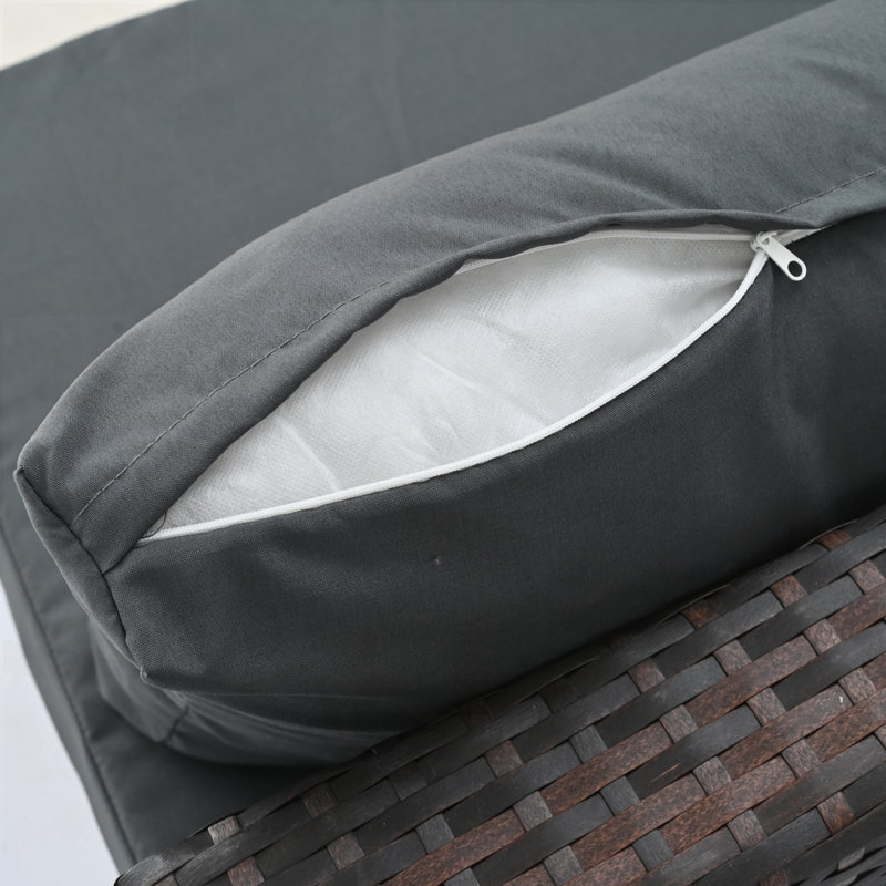 Ensemble saisonnier d'extérieur en osier PE, Gris