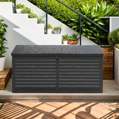 130 Gallon Patio Resin Deck Box, Large Outdoor Storage Box for Patio Furniture, Storage Bench by iYofe