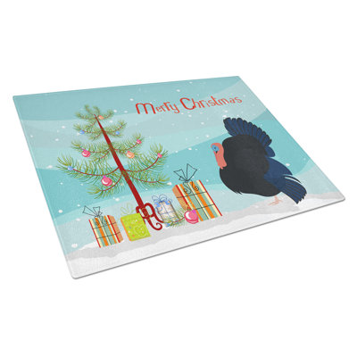 Caroline's Treasures Tempered Glass Norfolk Turkey Christmas Cutting Board