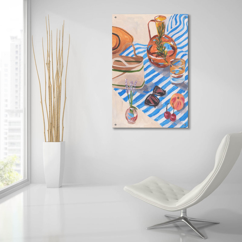  «Tangerine Tides 1» par Melissa Wang, art mural en verre acrylique, 24 po x 36 po, H 36 po x l 24 po