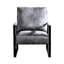 Chaise moderne en microfibre tachetée de style Mid-Century avec carré ouvert et structure, idéale pour la décoration de bureau à domicile Fauteuil gris en microfibre à coussin épais, structure en métal-430009406