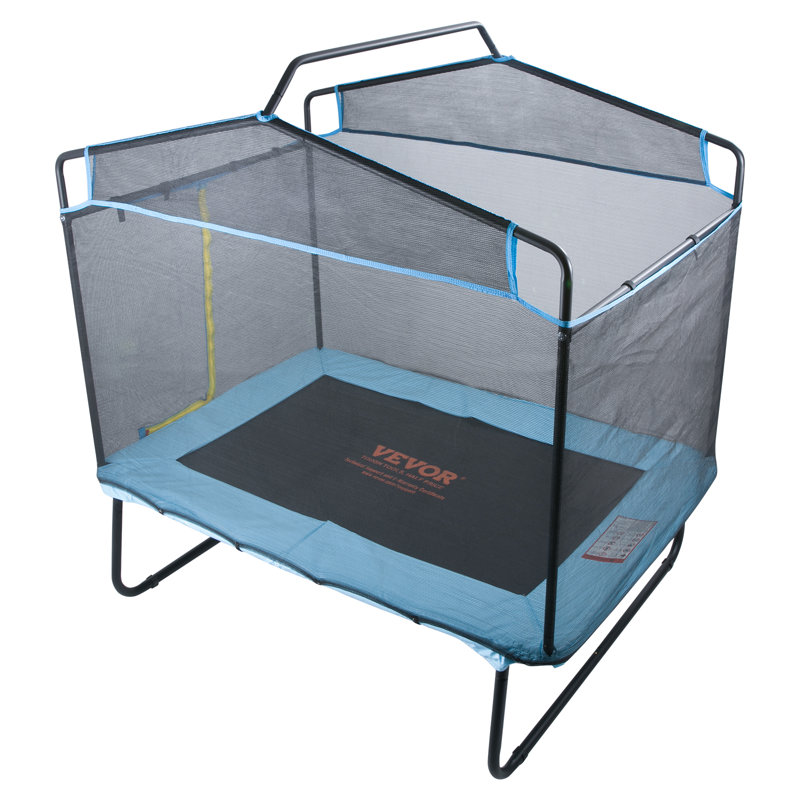 6-Foot Black Metal Kids' Trampoline with Enclosure