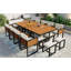 Ensemble de salle à manger 18 pièces pour terrasse en bois d'acacia