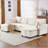 111.8" Sectional Sofa Pull-Out Sofa Bed Versatile Sofa Sleeper With Large Storage Space-2099897035