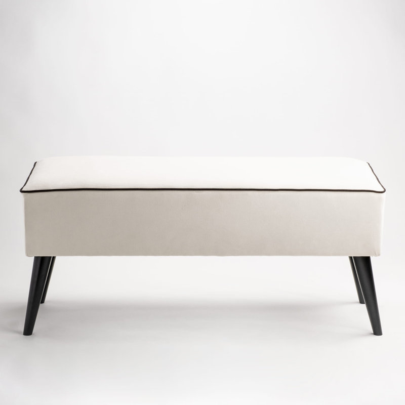 Saxonburg Upholstered Bench, 47 H x 100 W x 30 D cm, White