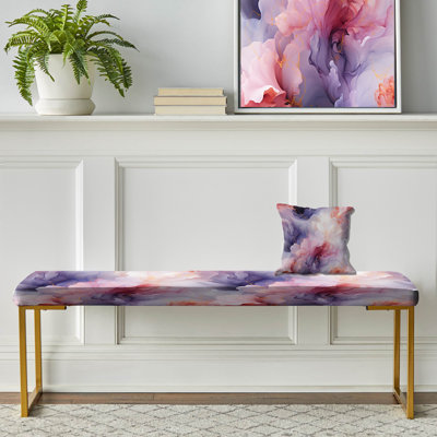 Motif de marbre blanc éthéré Dream - banc revêtu de marbre doré
