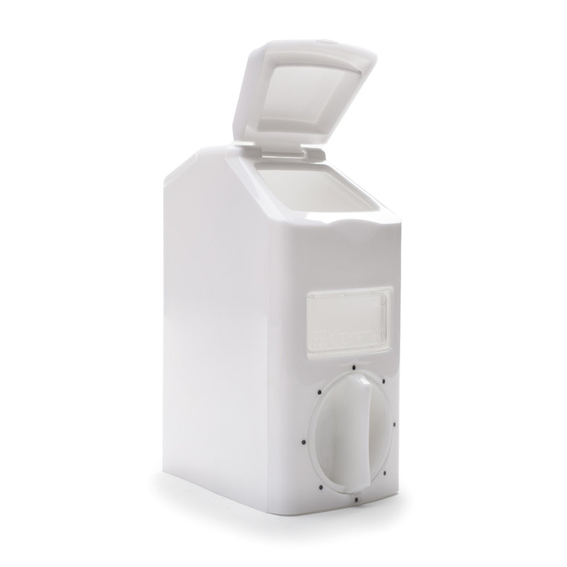 White Rotating Countertop Spice Carousel with Auto-Measure