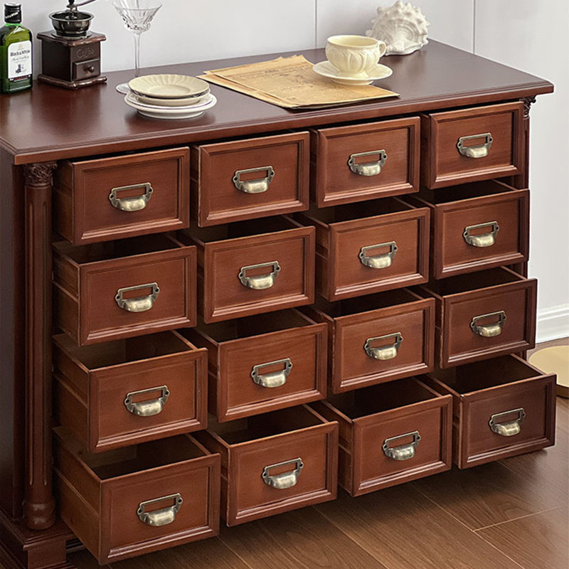 Commode rétro rétro à plusieurs tiroirs, Brun-roux