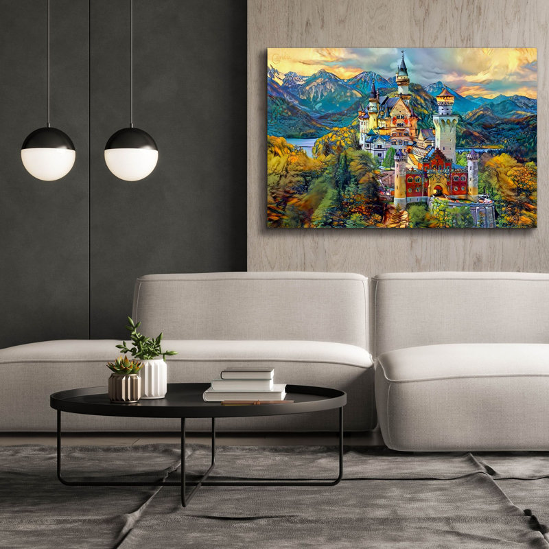 «Baviera Fussen, Allemagne, château de Neuschwanstein» par Pierre Gavidia, impression épique sur toile tendue