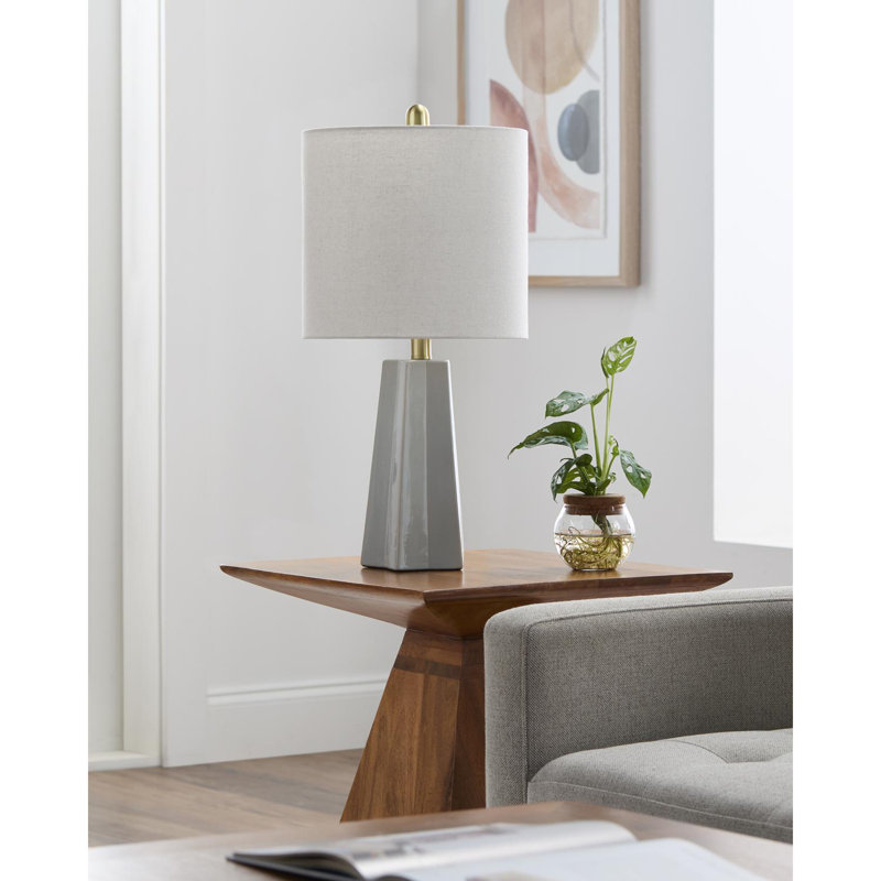 Magalie Table Lamp, Grey, Wheat