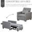 Fauteuil inclinable gris, repose-pieds extensible et capacité de poids de 220 lb, chaise de lit multifonctionnelle - convertible avec siège souple, réglable,