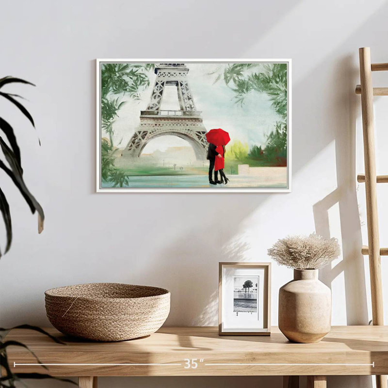 Romance tropicale à Paris, Cadre flottant blanc, 19 po x 13 po