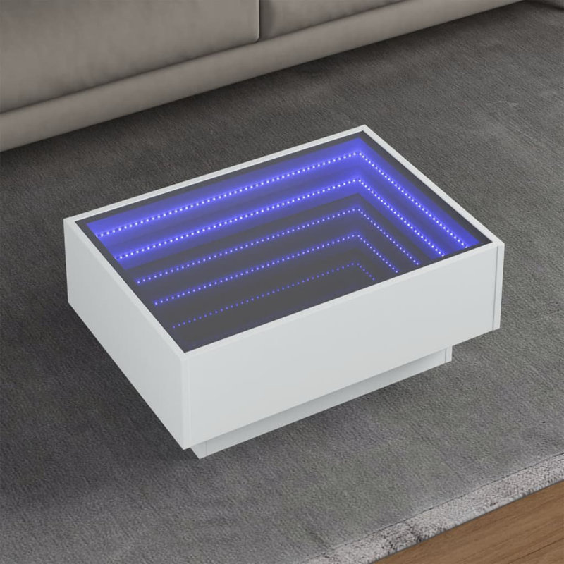 Dailynn Coffee Table, White, 30cm H x 70cm L x 50cm W
