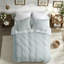 Ensembles de literie confortables en jacquard de coton, taille double / grand avec un design turquoise moderne