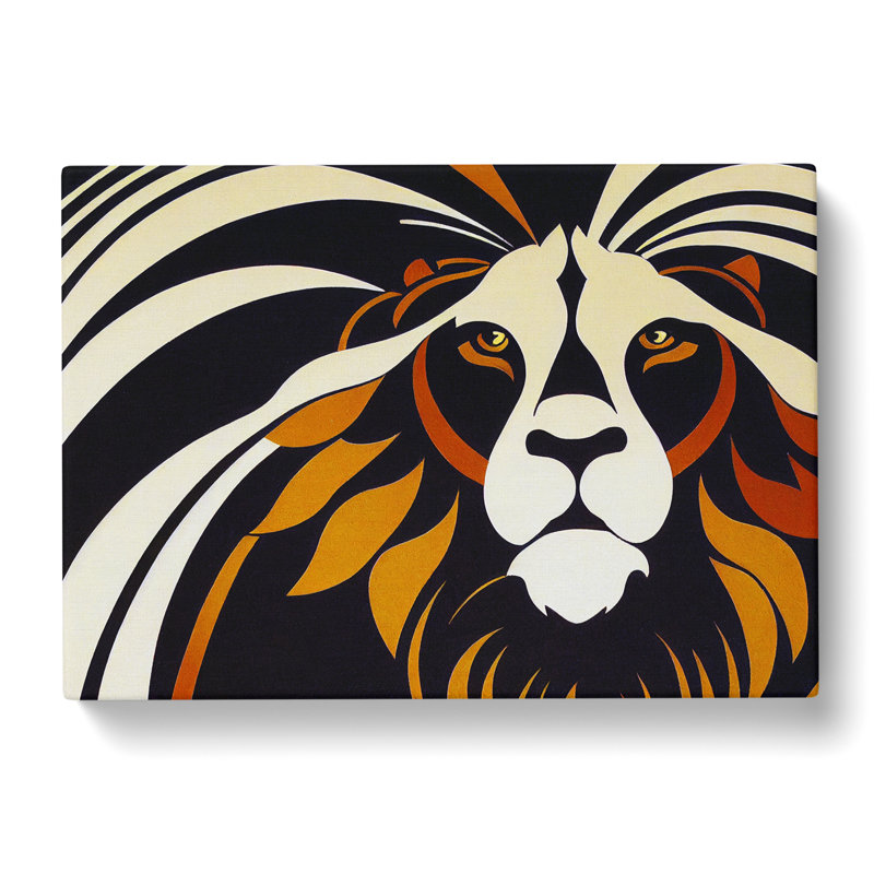 Deco Lion Vol.2 - Wrapped Canvas, 35cm H x 50cm W x 3cm D