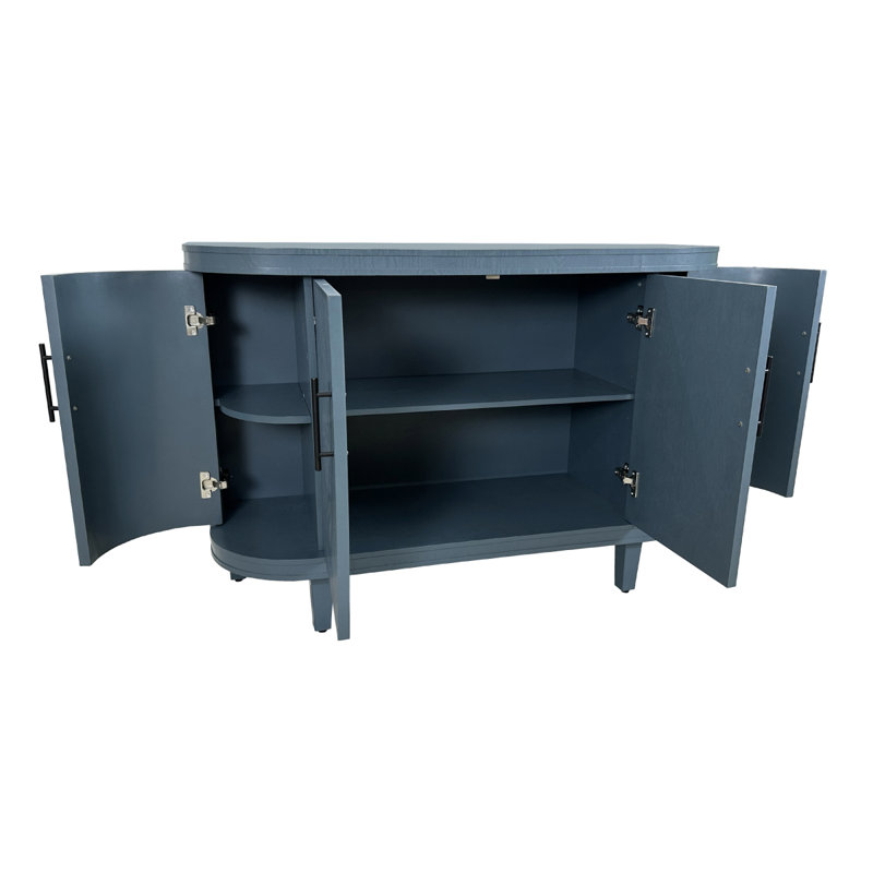 Buffet courbé 47,2 po avec 4 portes et tablettes réglables