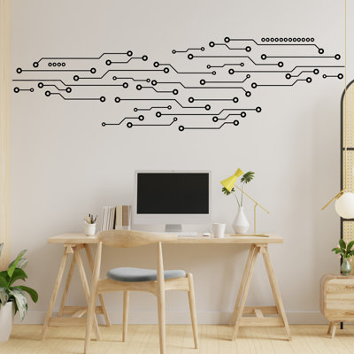 Circuit Board Wall Decal, Technology Vinyl Wall Art Decals, Company Name Decal, Office Decor, Business Wall Decal, Wall Art Office 671DLU