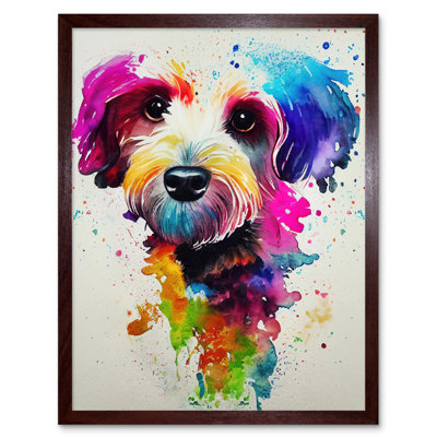 Ink Splatter Cockapoo Dog Watercolour - Print