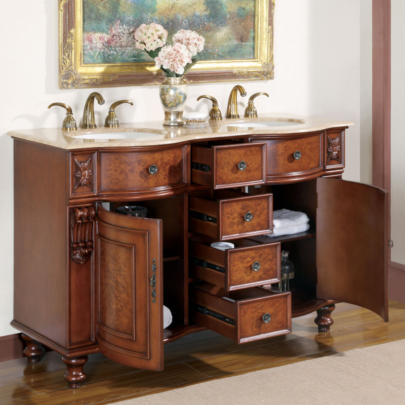 Ensemble de meuble-lavabo de salle de bain double 55 po Teme