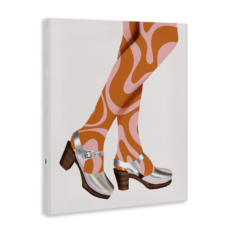 «Groovy Fashion Legs», art mural sur toile par Saba Rauf, H 30 po x l 24 po