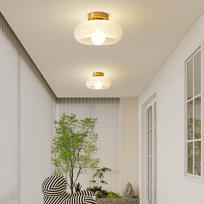 Plafonnier rond en verre transparent